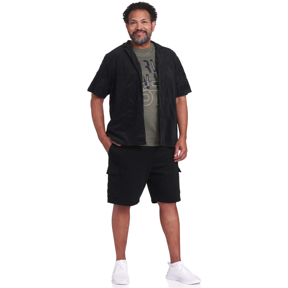 VanVaan Herren Hemd mit Allover-Muster dunkelgrau / schwarz