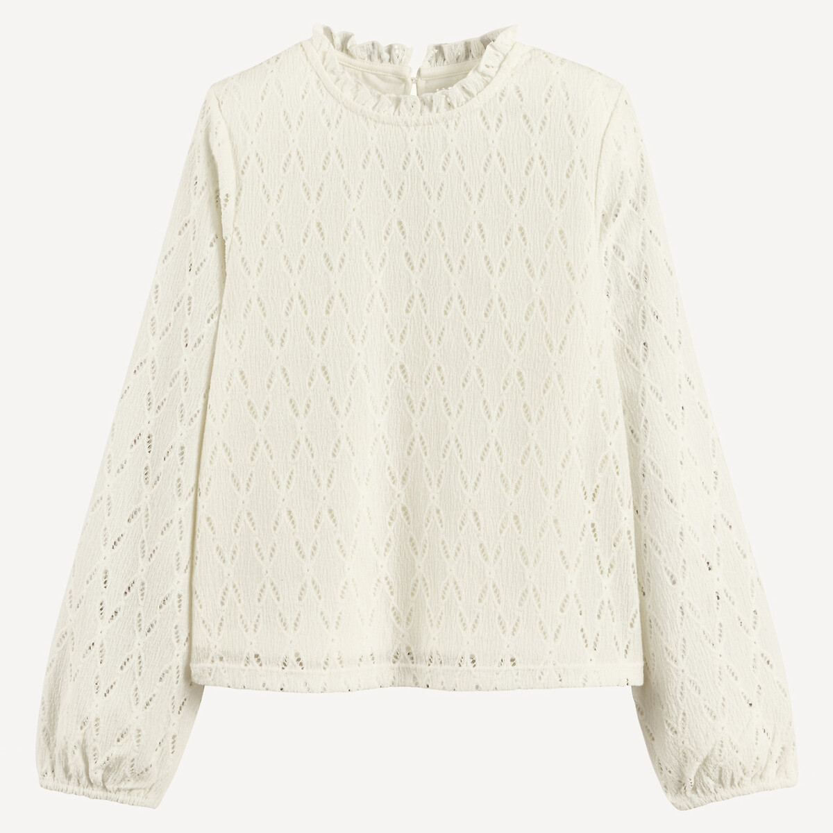 COLEÇÕES LA REDOUTE<br>Camiseta em tecido vazado, macia