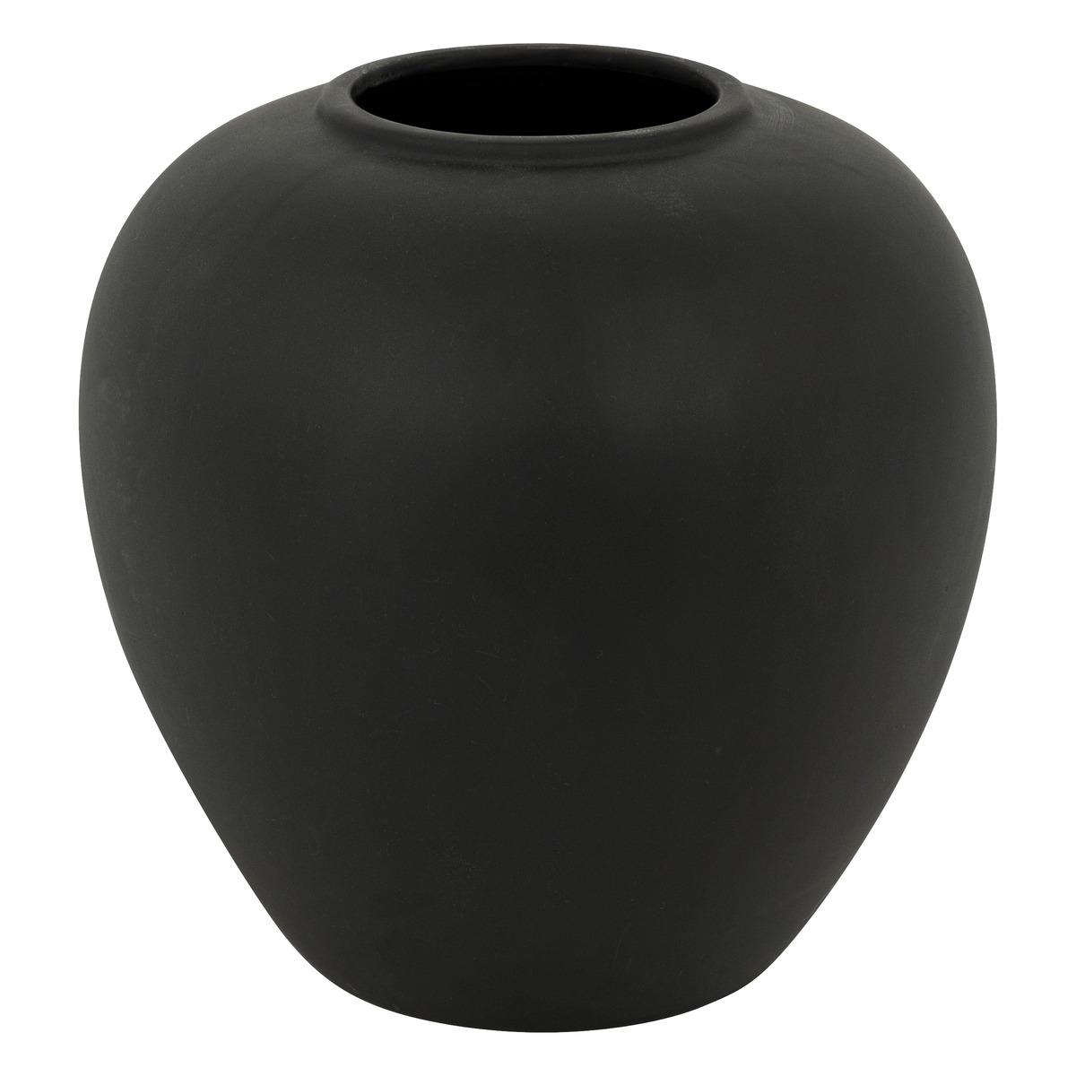 VASE BOULE RILY CERAMIQUE NOIR H.22CM