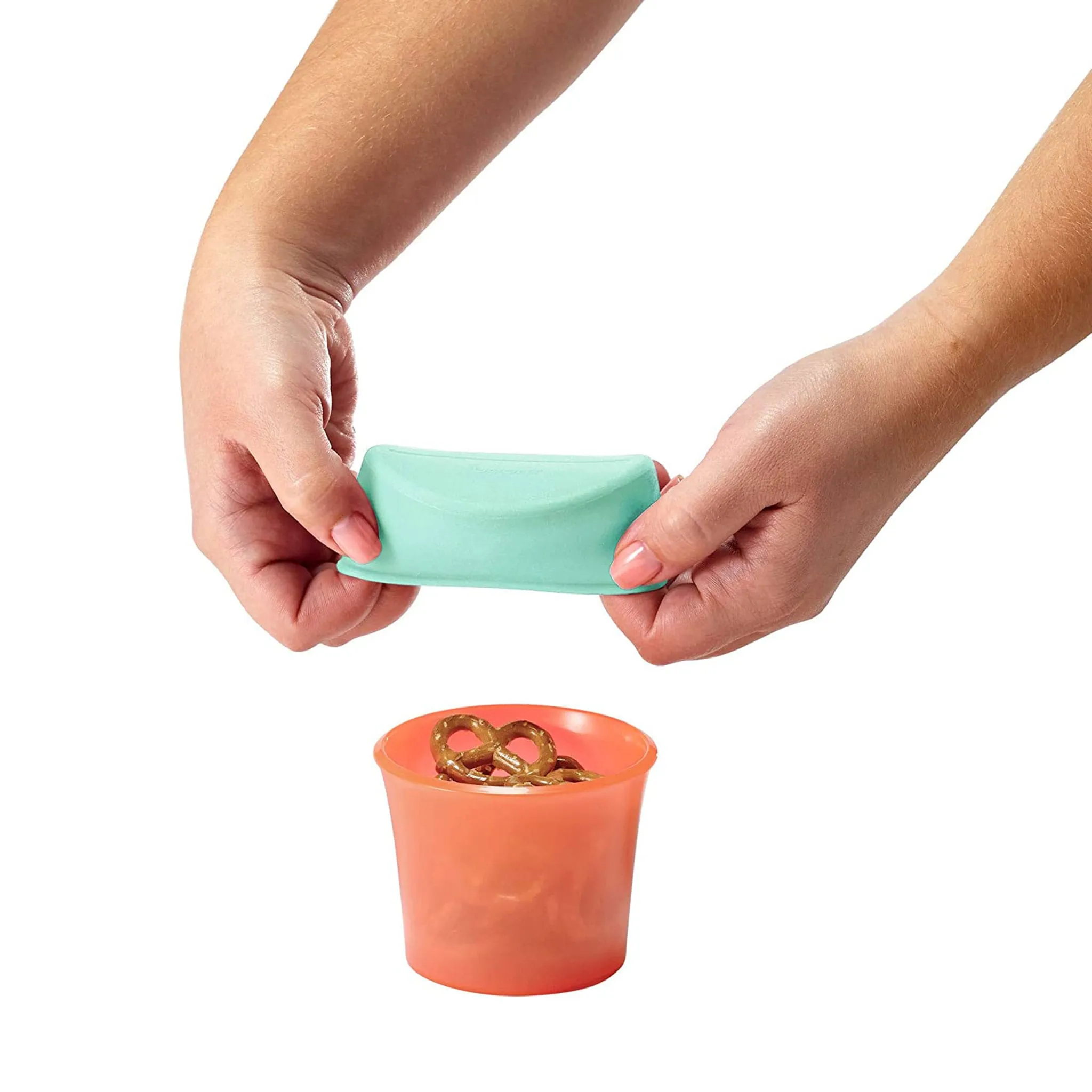 Boon Bol à Collation avec Couvercle en Silicone - Marine  Orange