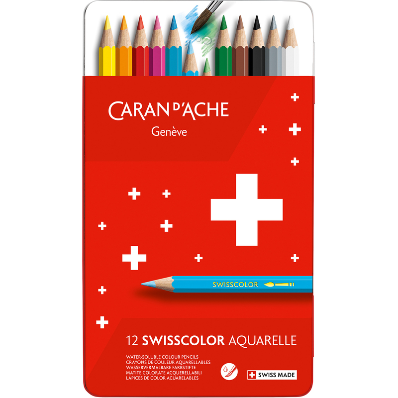 Caran d'Ache Farbstifte Swisscolor, 12er Schachtel, assortiert