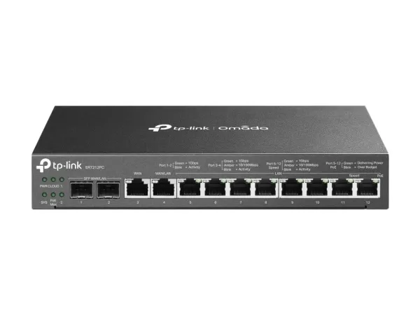 TP-Link Omada ER7212PC, Ethernet WAN, Gigabit Ethernet, Sort