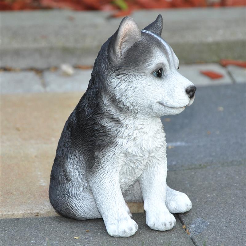 Dazikemo Dekofigur Gartenfigur Husky 17,5 x 10 x 12 cm