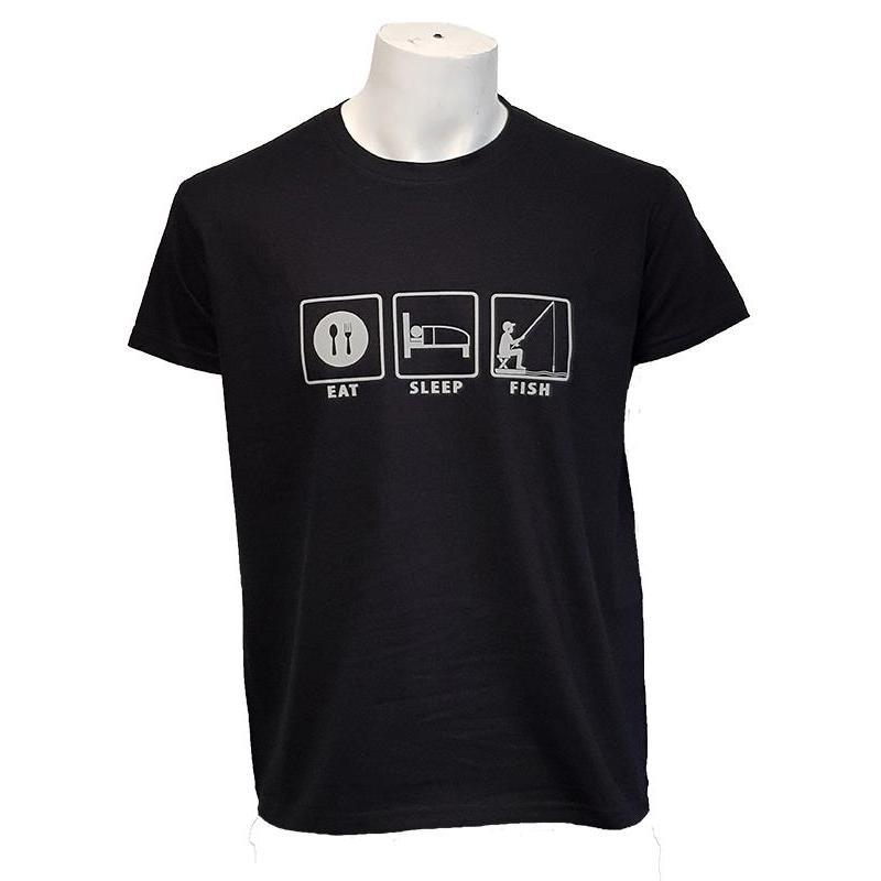 Tee Shirt Manches Courtes Homme Bartavel Eat Sleep Fish - Noir