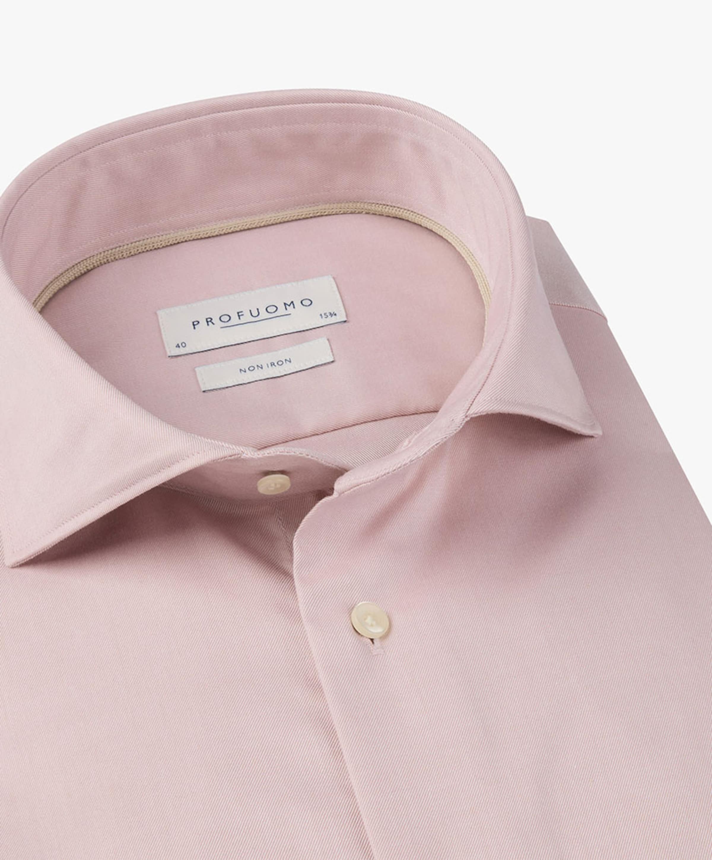 Profuomo Heren overhemd lange mouw roze