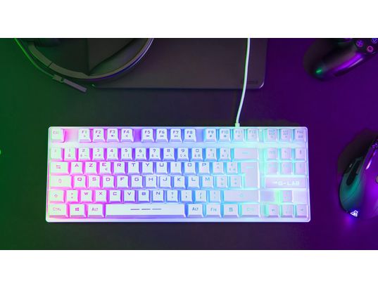THE G-LAB - Clavier gamer KEYZ Caesium TKL blanc (FR)
