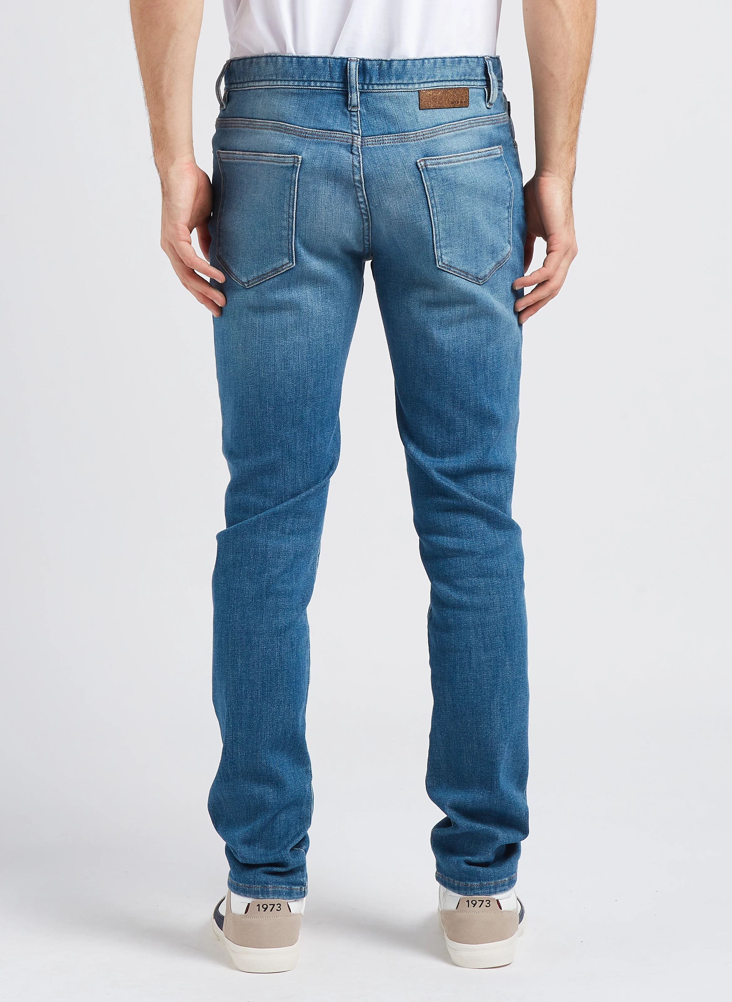 Jean slim en coton mélangé | Bleu
