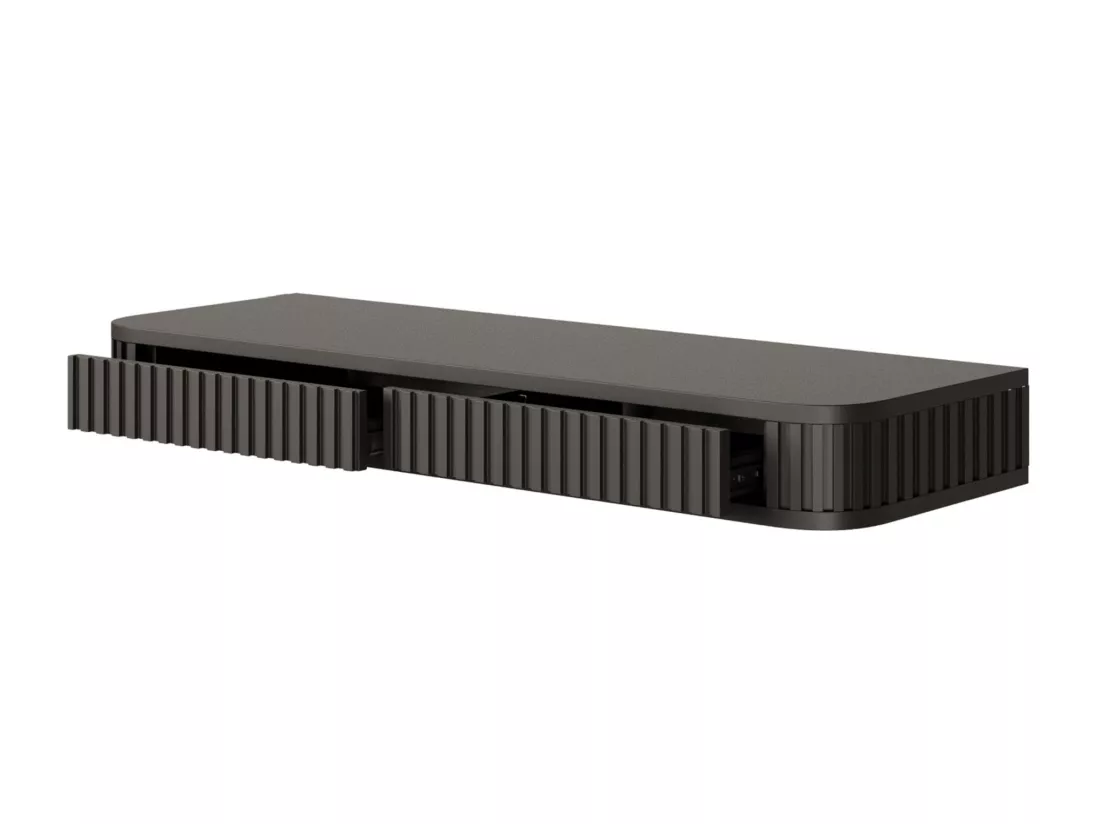 Coiffeuse 2 tiroirs - suspendu - 113 cm - noir- OVARLO