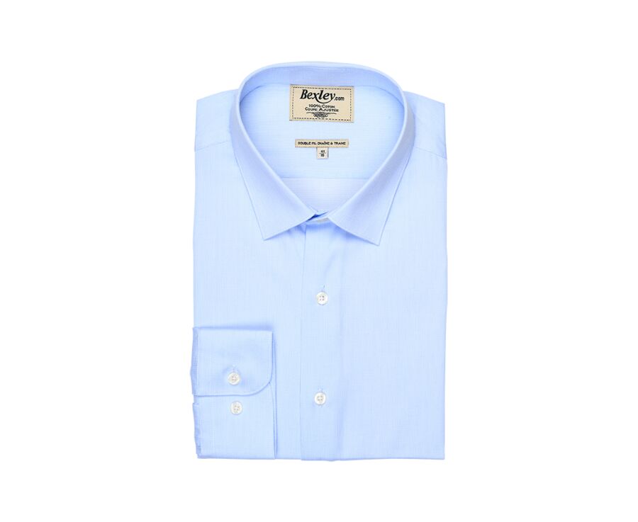 Chemise coton bleu pâle - Col français - PATERNE CLASSIC