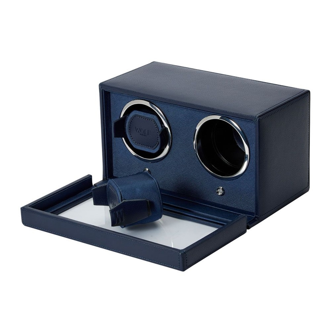 Wolf 1834 Cub Doppel Uhrenbeweger Blau