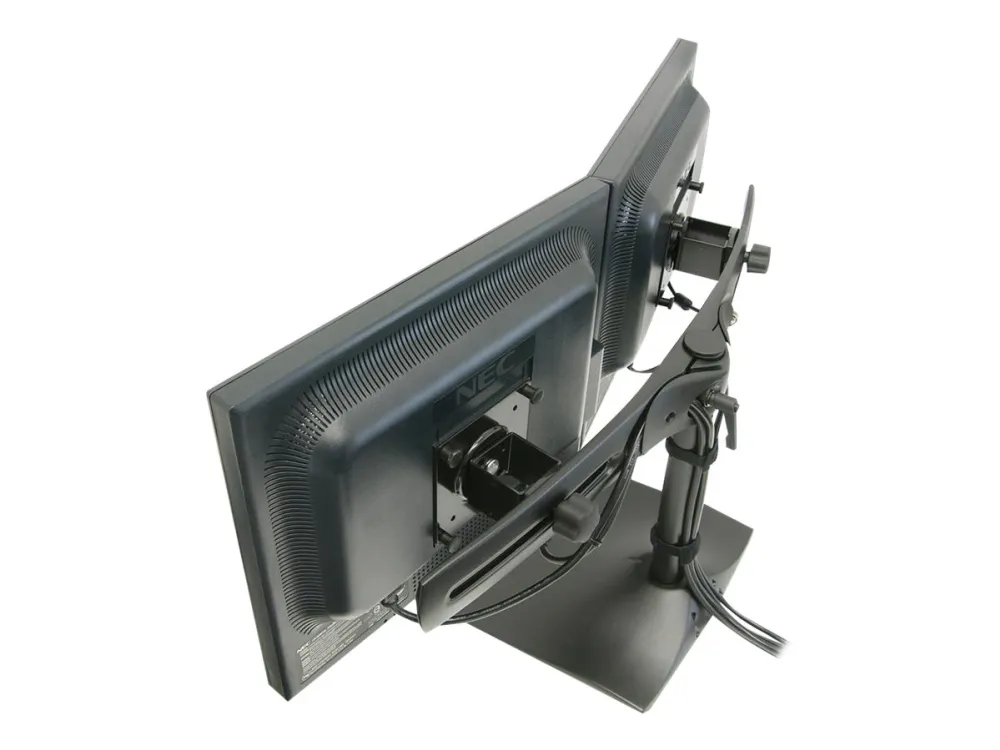 Ergotron DS100 - Stativ - vandret - for 2 LCD displays - aluminium, stål - sort - skærmstørrelse: op til 24