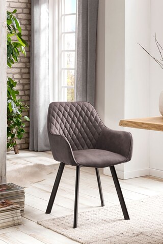 CASAVANTI Esszimmerstuhl 2er Set Mikrofaser taupe