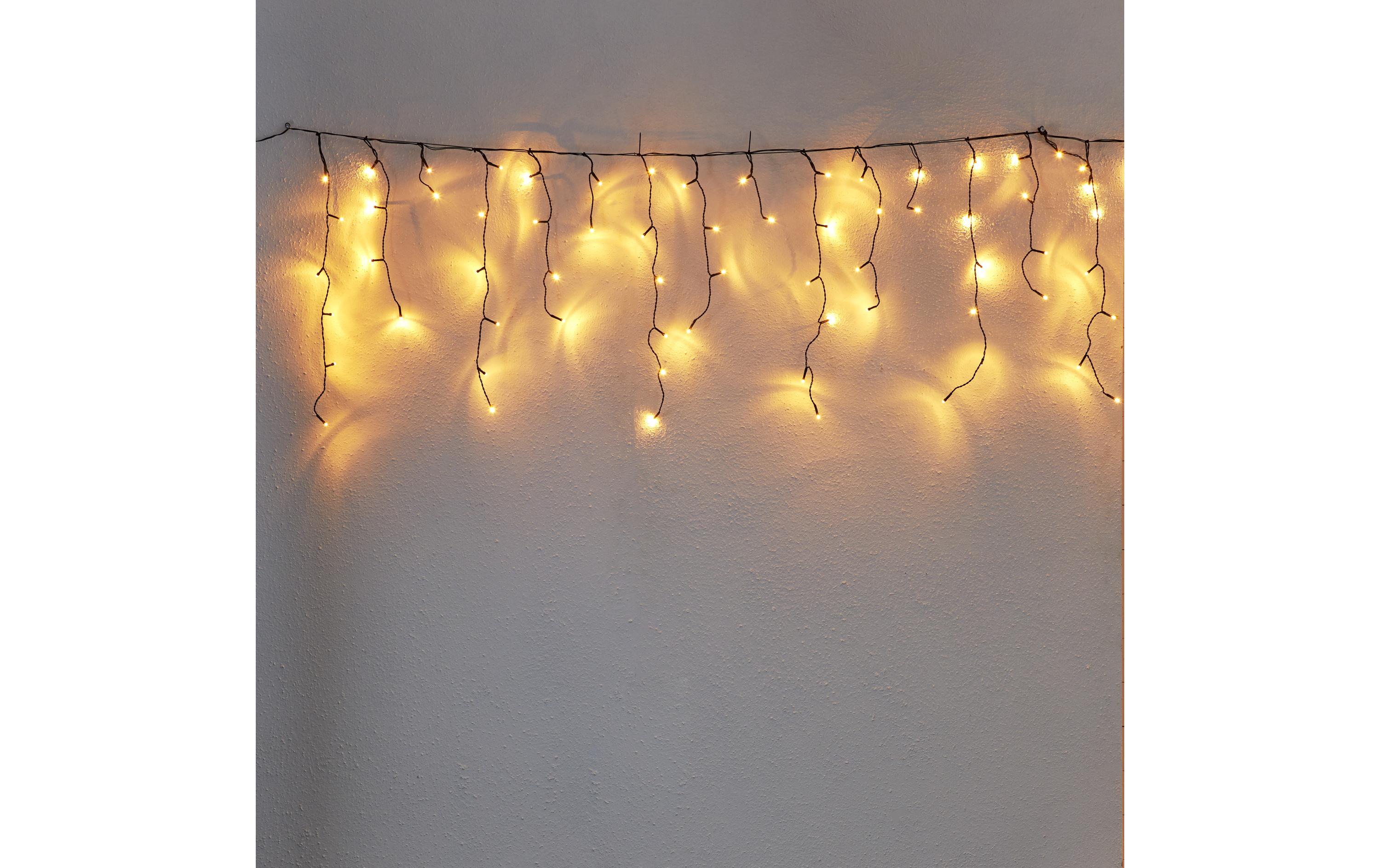 LED-Lichtervorhang Icicle, 240 LEDs, 590 cmLichtervorhang mit warmweissen LEDs