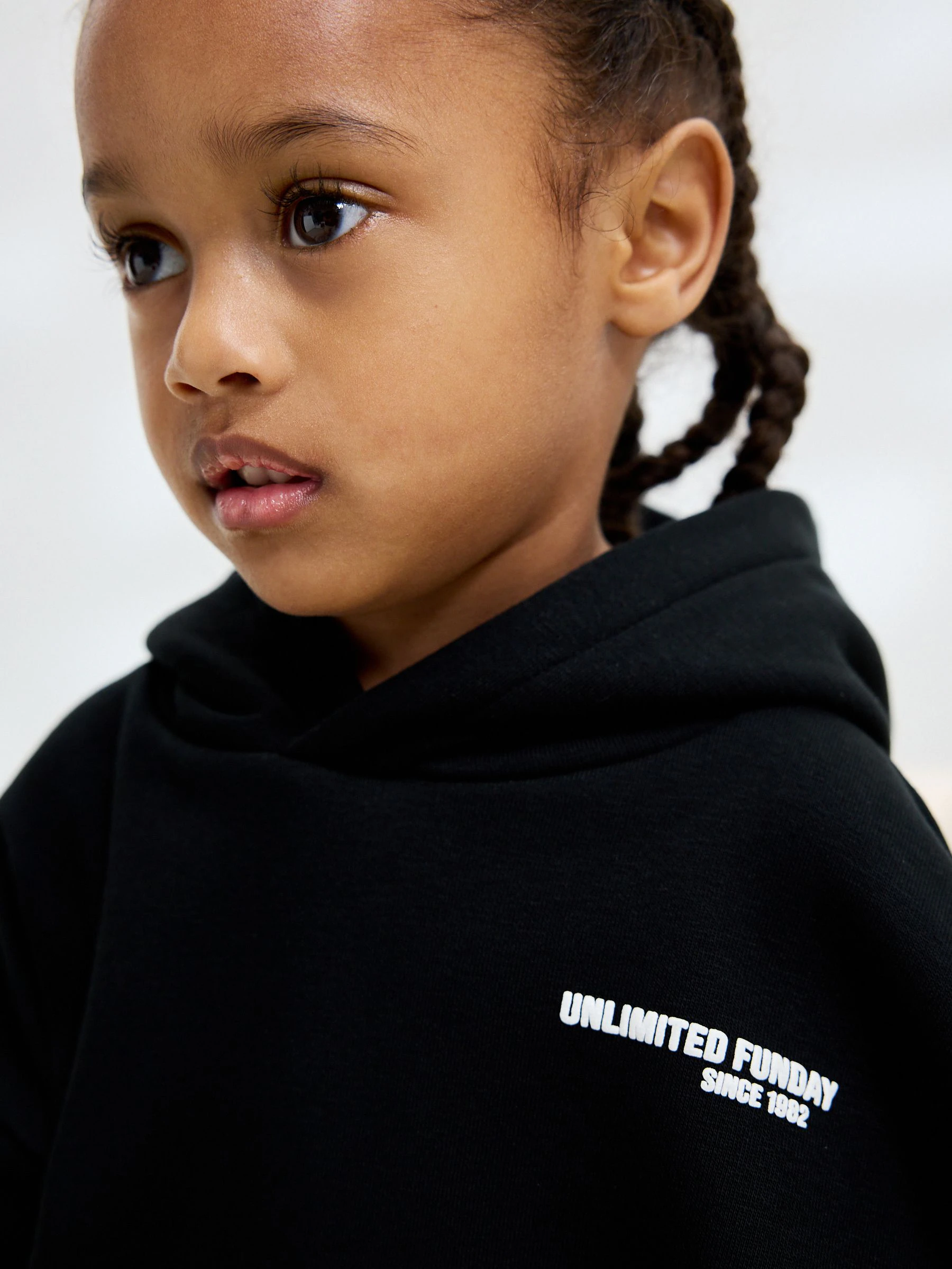 Zwart - Set met hoodie met slogan en joggingbroek (3mnd-7jr)