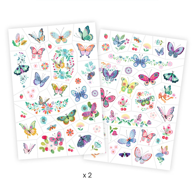 Tatoveringer Sommerfugler 50-pack Djeco