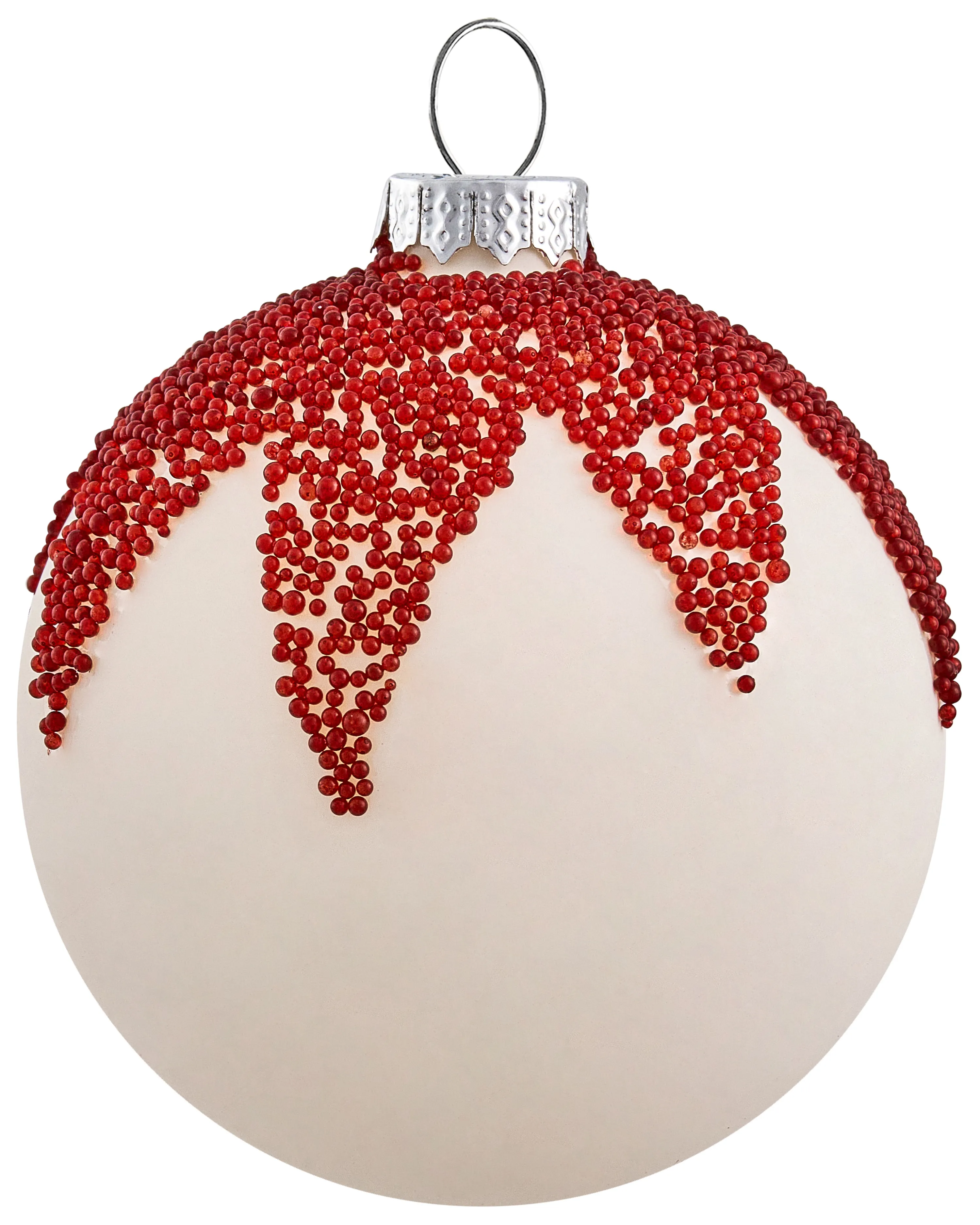 Set van 50 kerstballen SNOWFLAKE Glas Rood/wit