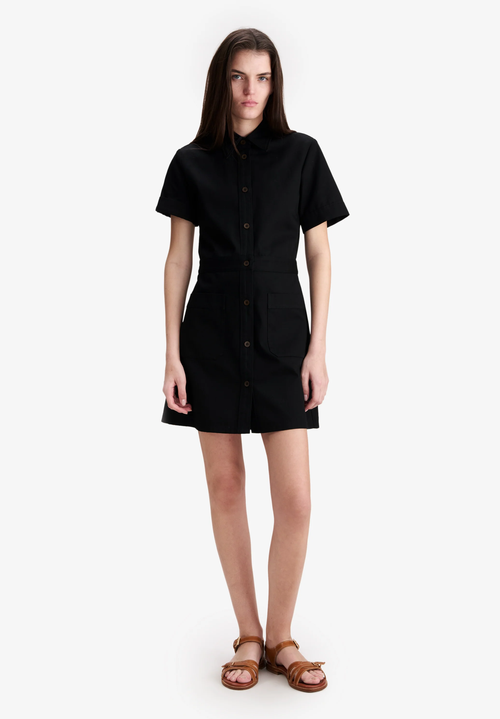 Robe noire en moleskine - Noir