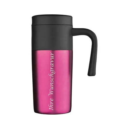 Macma Thermobecher 0,35 Liter, pink mit schwarzem Deckel