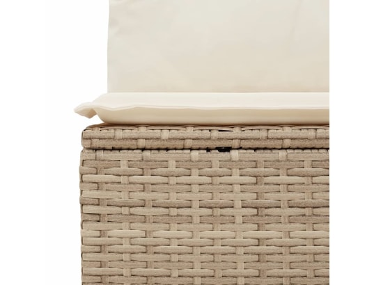 VIDAXL - Canapé de jardin sans accoudoirs coussins beige résine tress...