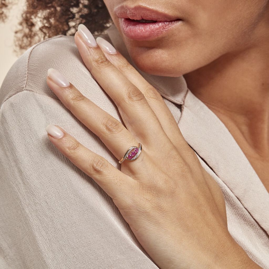 Bague Or Jaune Aurora Rubis Diamants