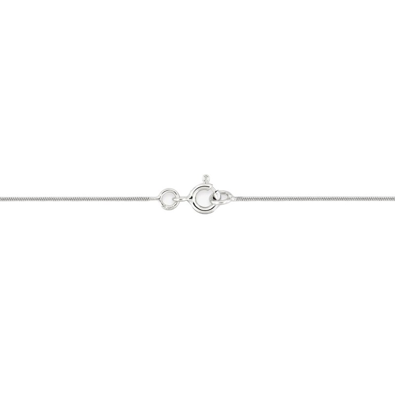 Bracelet femme 18 cm - Maille Serpentine ronde - Or  blanc 18 Carats - Largeur 0.8 mm