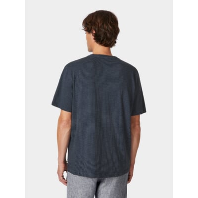 Herren-T-Shirt gestreift, Navy-Blau