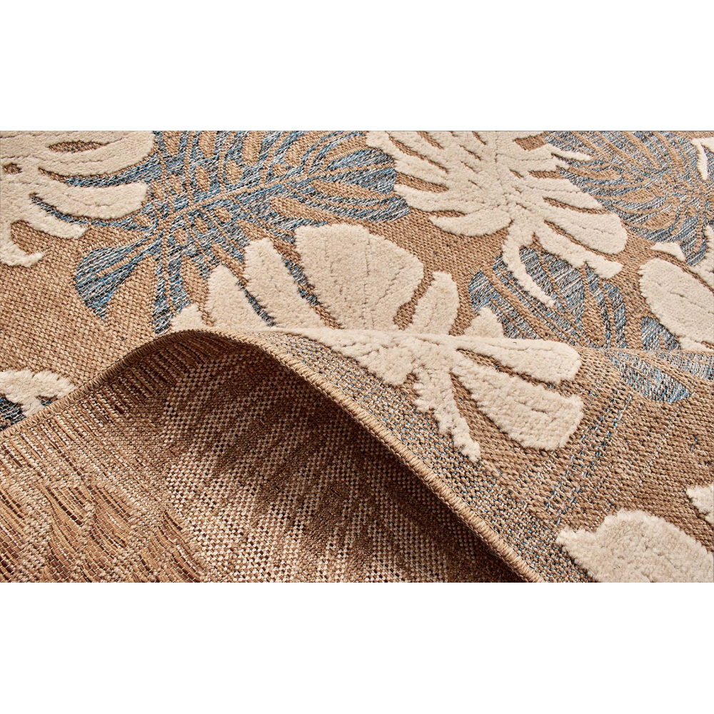 Tapis intérieur extérieur aspect jute tulum 9062 bleu 230 x 160 cm