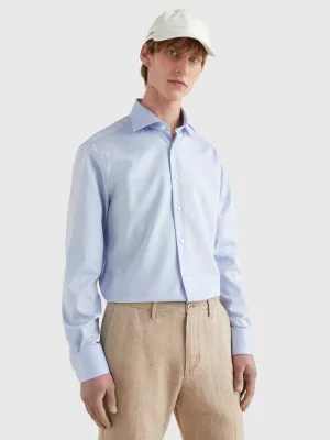 Camisa ajustada de puro algodão