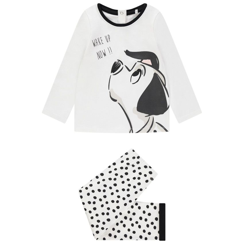 Pyjama long print 101 Dalmatiens Disney - Ecru