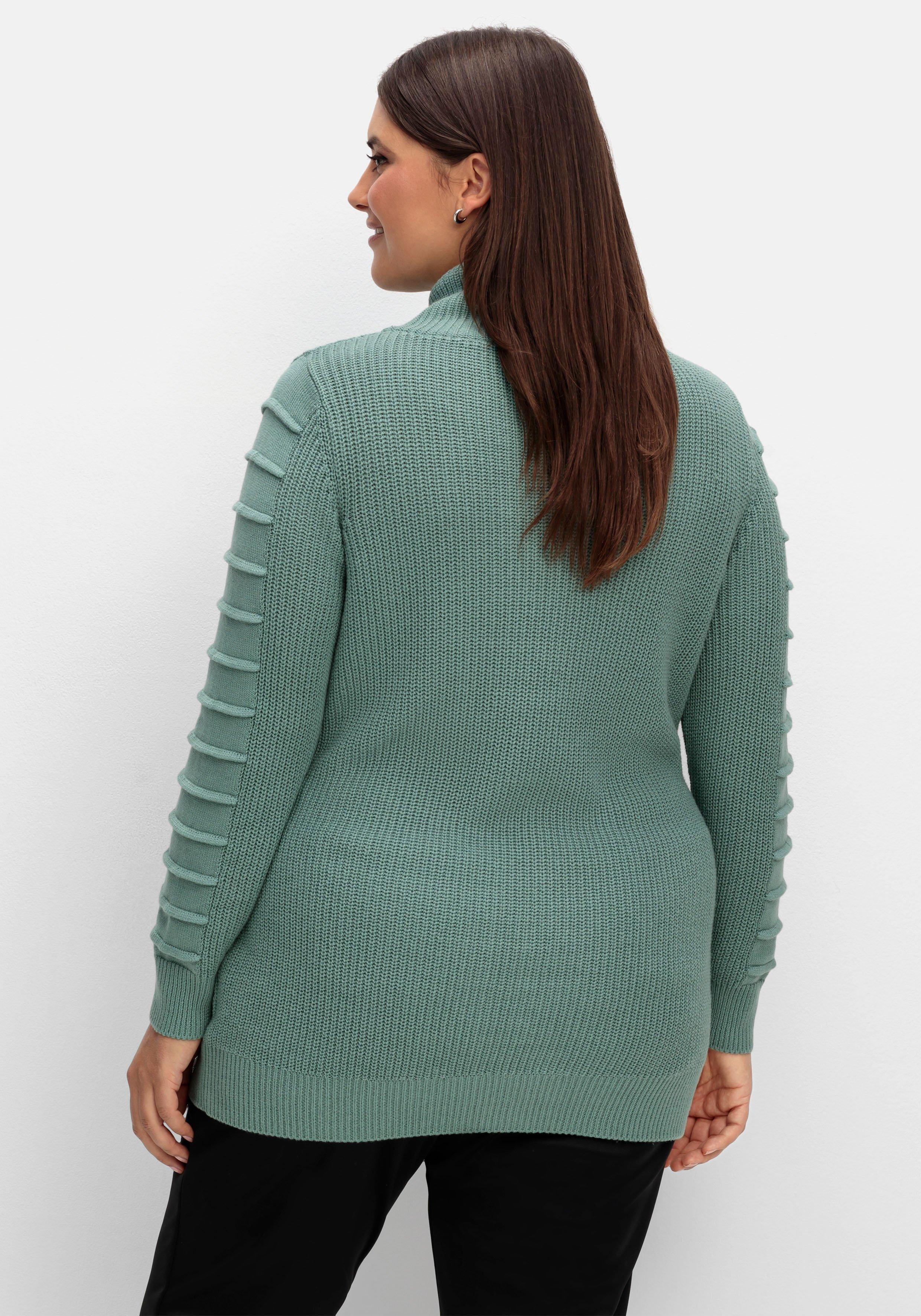 Longpullover mit Strukturmuster in Biesen-Optik