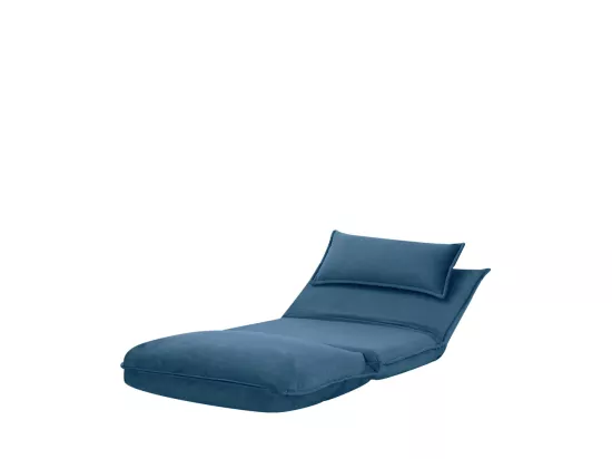 Nala - Chauffeuse convertible 1 place en velours - Bleu foncé