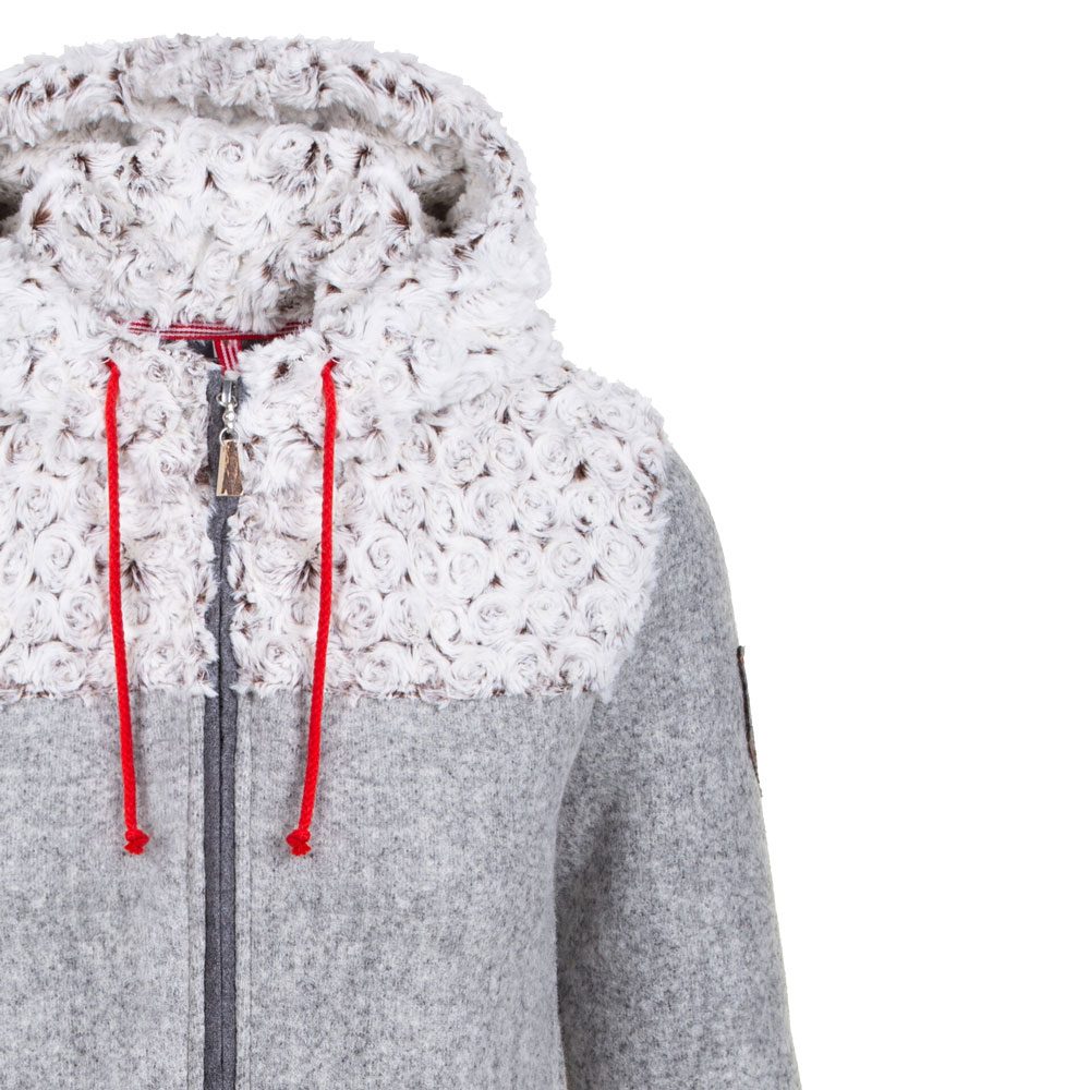 Almgwand Heiggerkogel Kapuzenjacke Damen grau beige