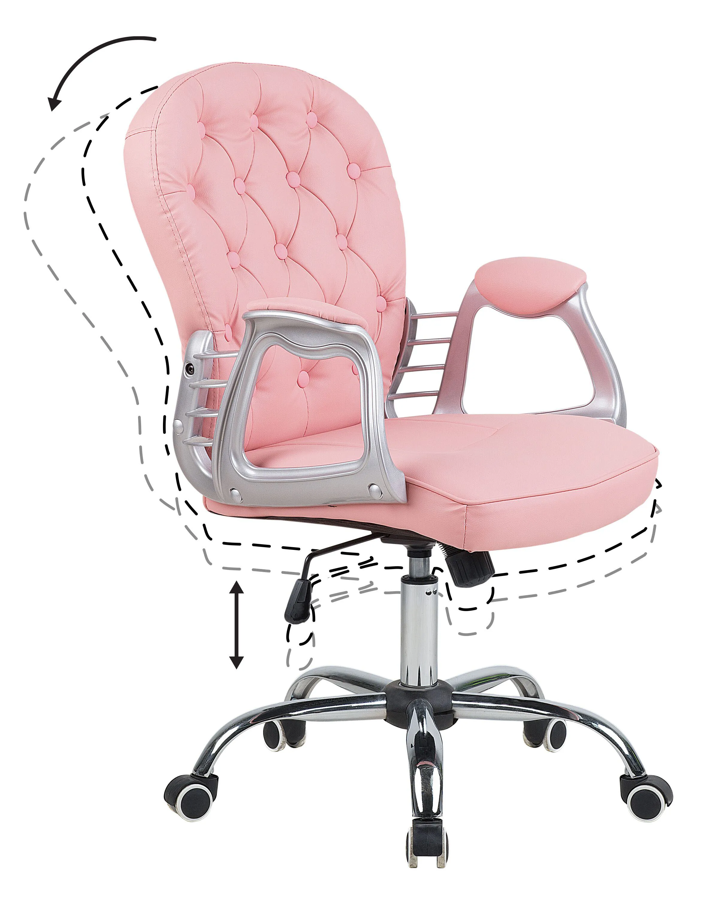 Bureaustoel PRINCESS Kunstleer Roze
