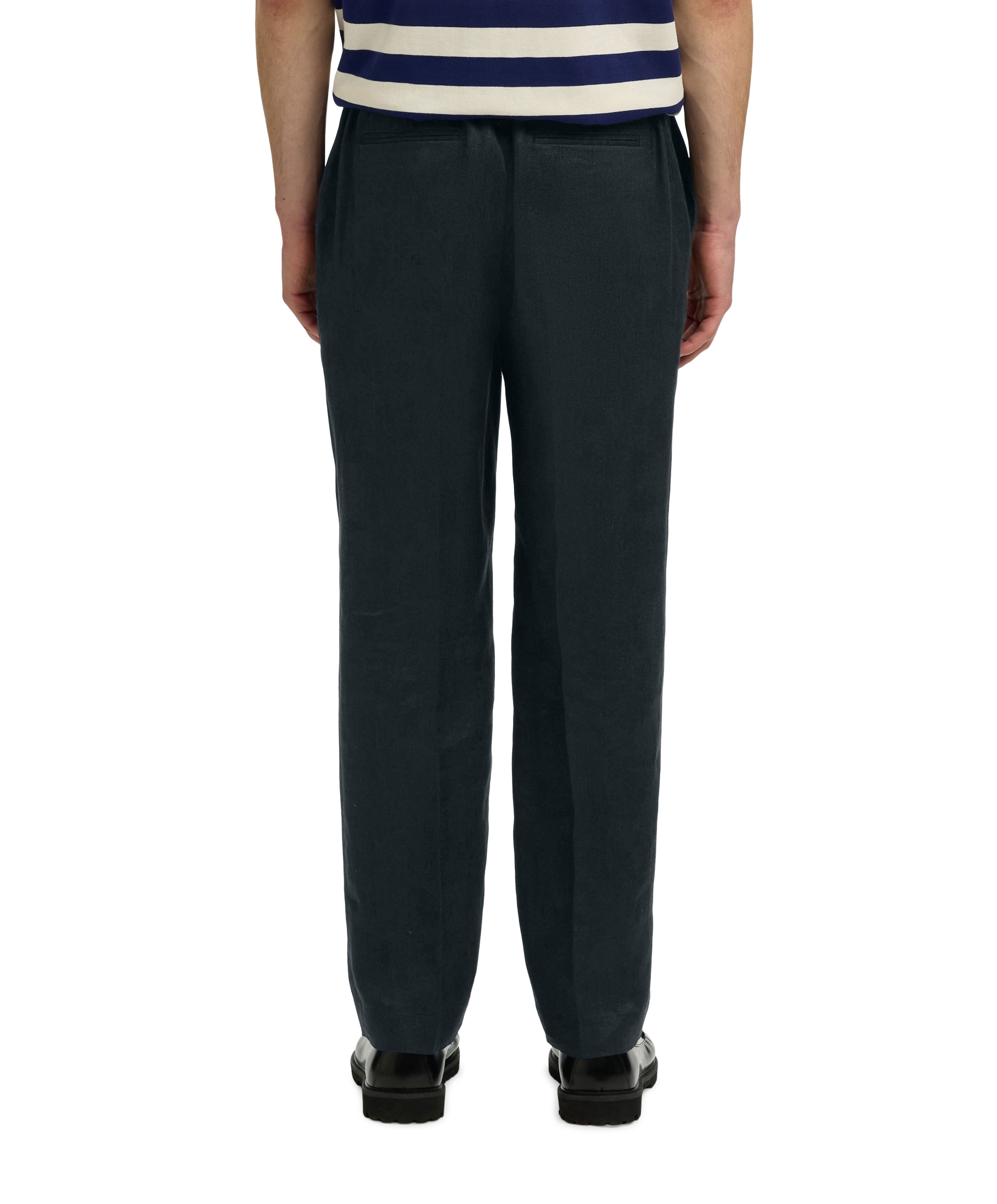 Selected SLHREG-ENZO LINEN TRS heren broek zwart