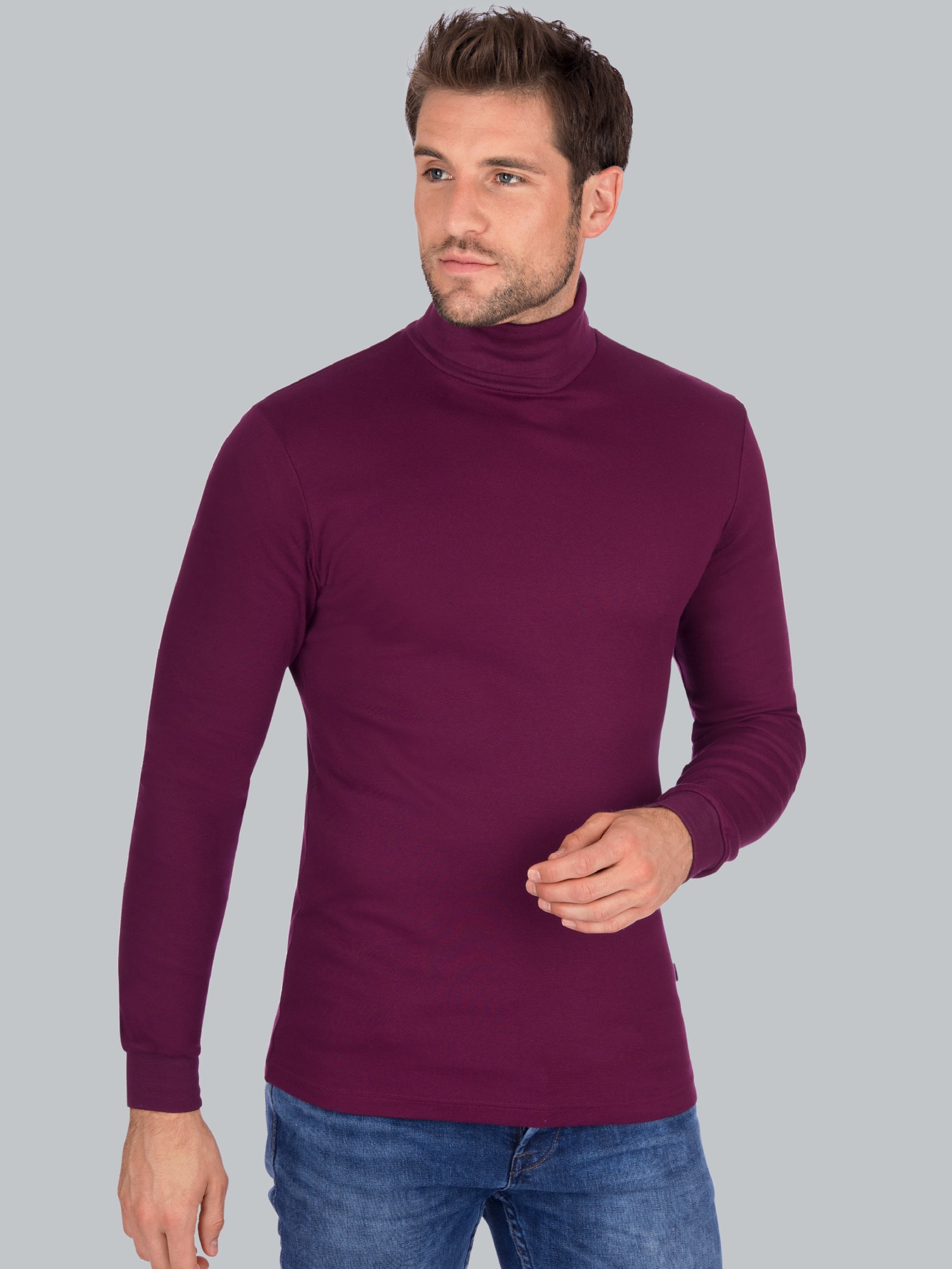 Langarm Ski/Sportrollkragenpullover Sangria