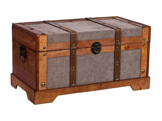 Coffre en bois marron 43x23x22