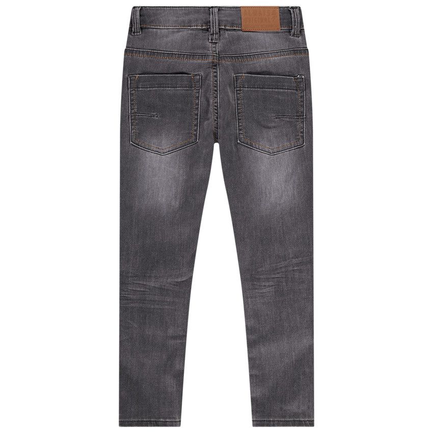 Jean slim denim effet délavé pour garçon - Gris chiné