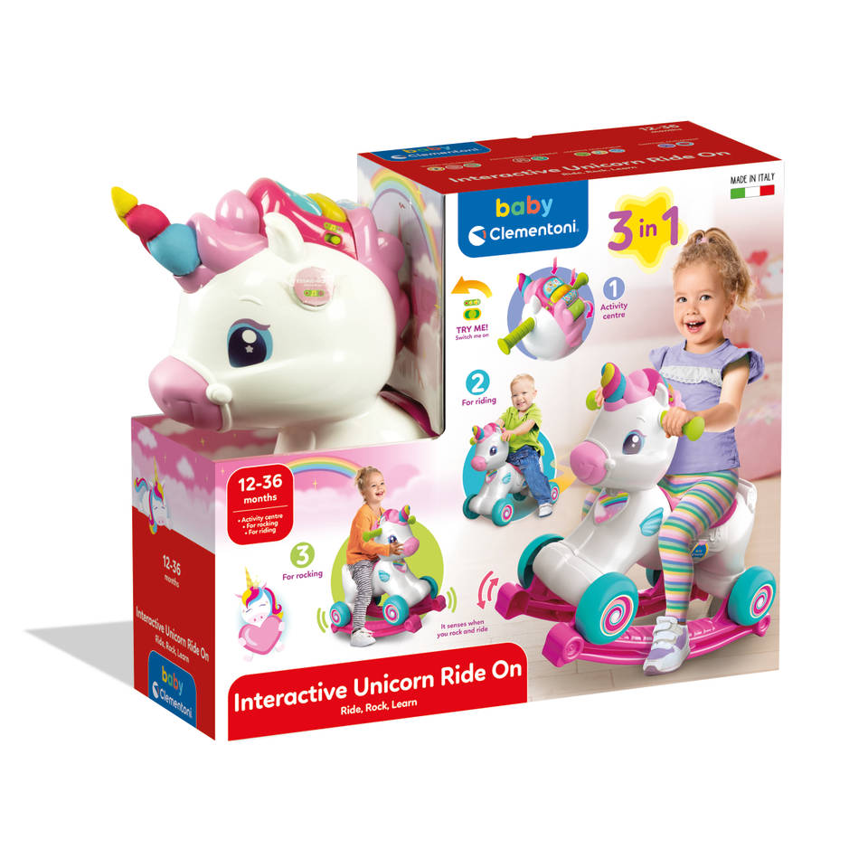 Clementoni 3-in-1 interactief hobbelpaard eenhoorn