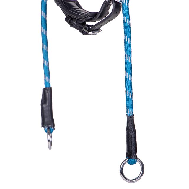 Bitloos Hoofdstel QHP Thunderbolt Zwart-blauw