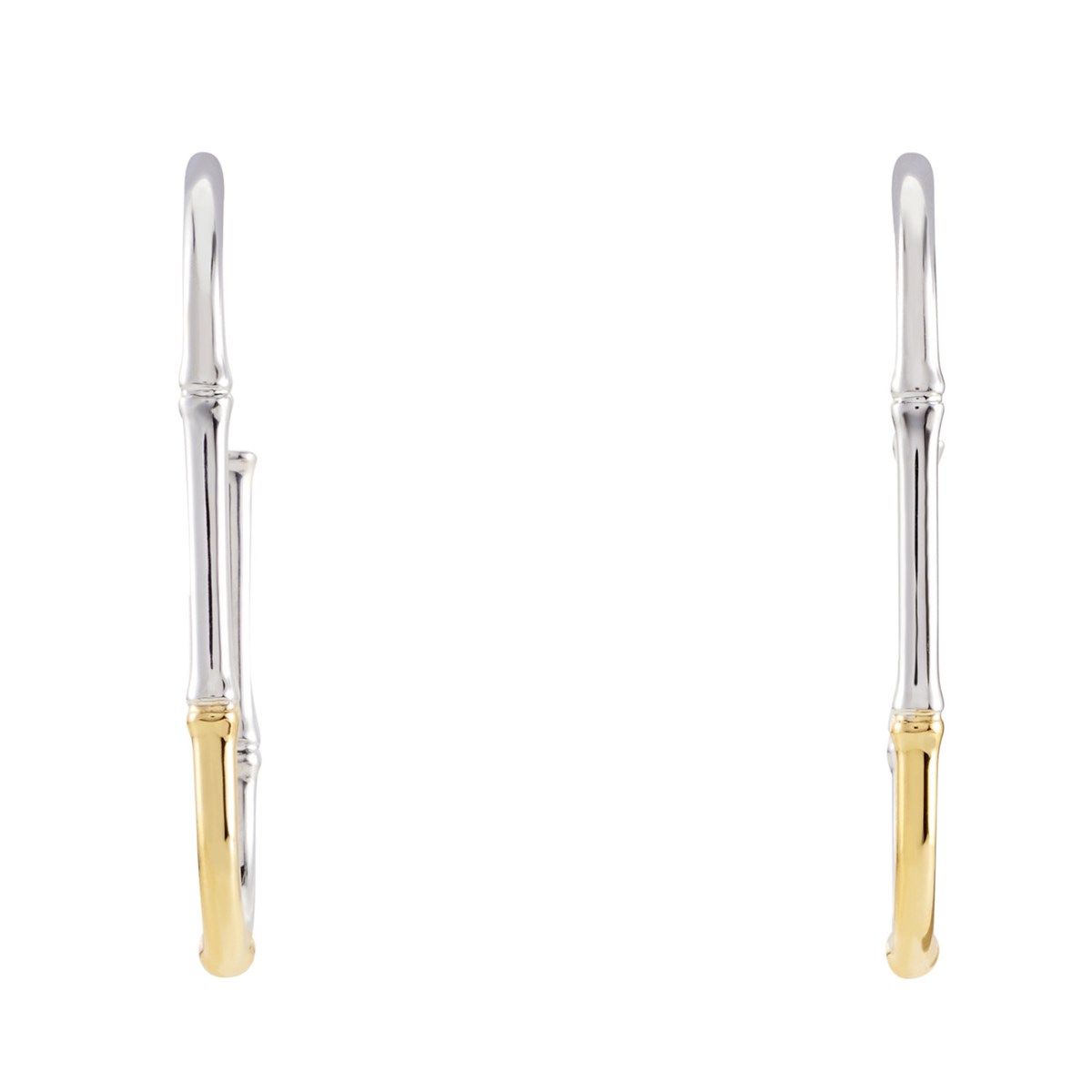 Boucles d'oreilles créoles Agatha Bamboo argentées