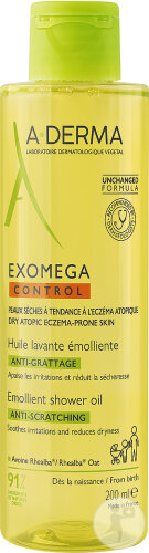 A-Derma Exomega Control Huile Lavante Emolliente Anti-Grattage Peau Sèche/Eczéma Atopique 200ml