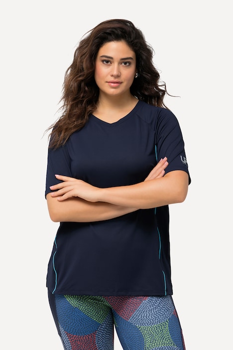 T-Shirt, UV-Schutz 50+, V-Ausschnitt, Halbarm