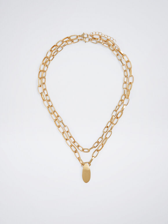 Colares Conjunto Con Medallón - Dourado