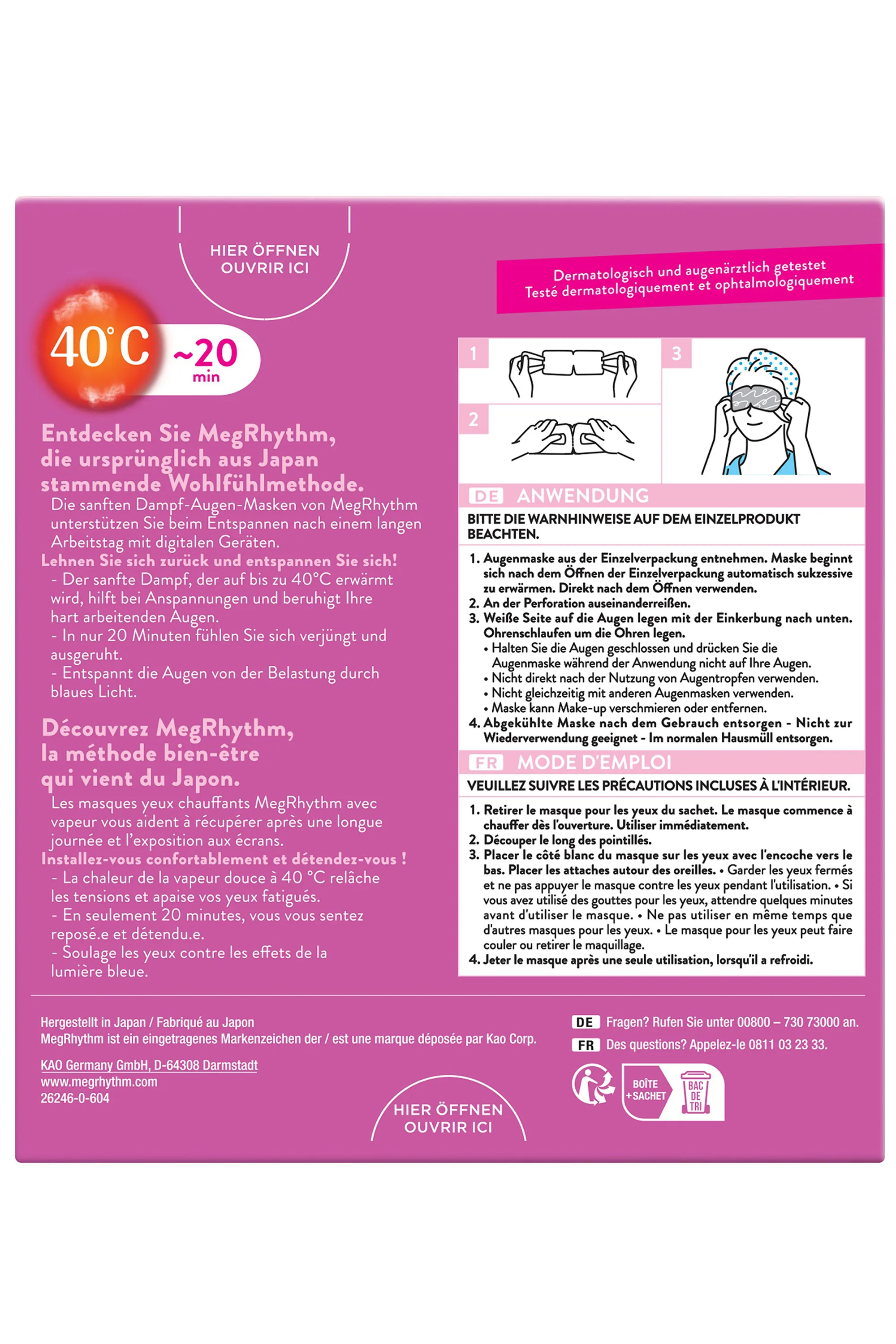 MegRhythm Masque yeux chauffant sans parfum
