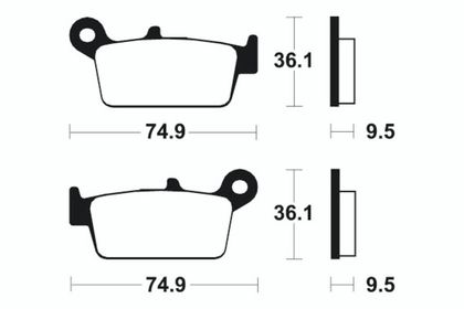 Plaquettes de freins Tecnium MX/Quad métal fritté - MO104