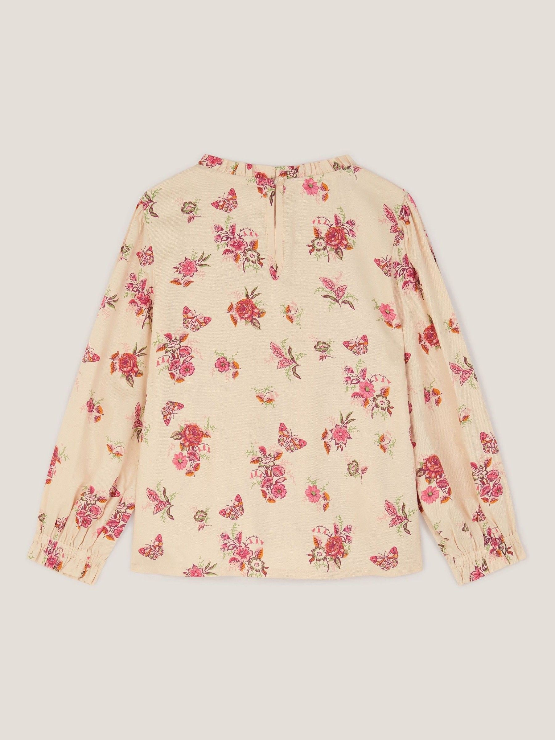 Monsoon Butterfly Floral Smocked Blouse