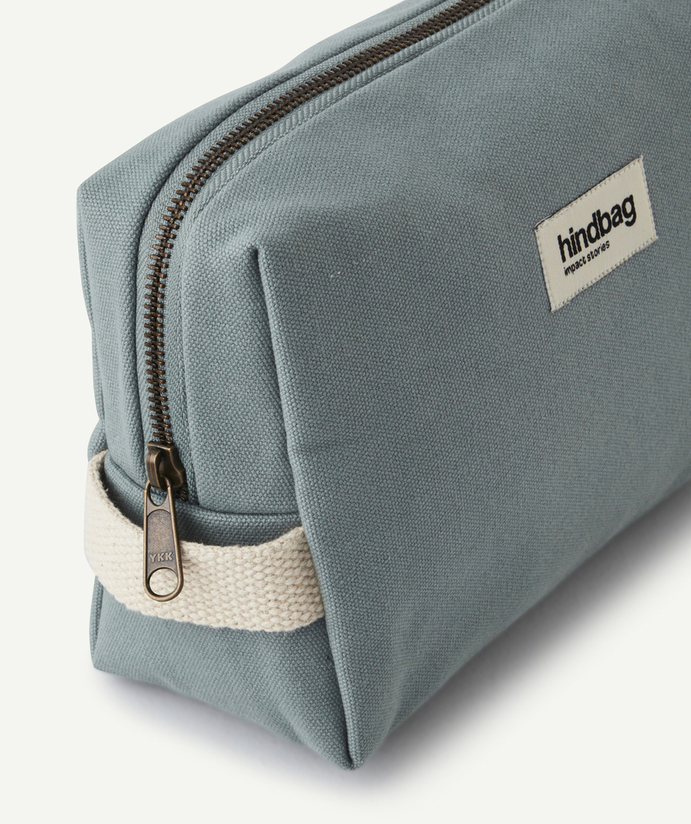 HINDBAGTROUSSE DE TOILETTE LEON EN COTON BIO BLEU