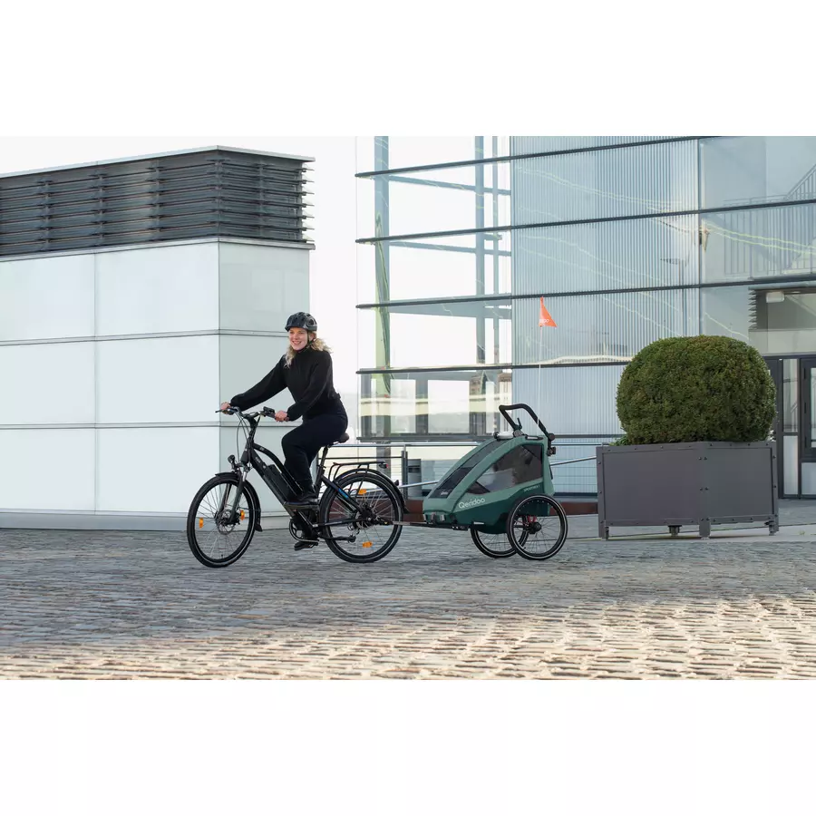 Qeridoo® Kinderfahrradanhänger Sportrex 2 Limited Edition Mineral Blue 2023 Kollektion