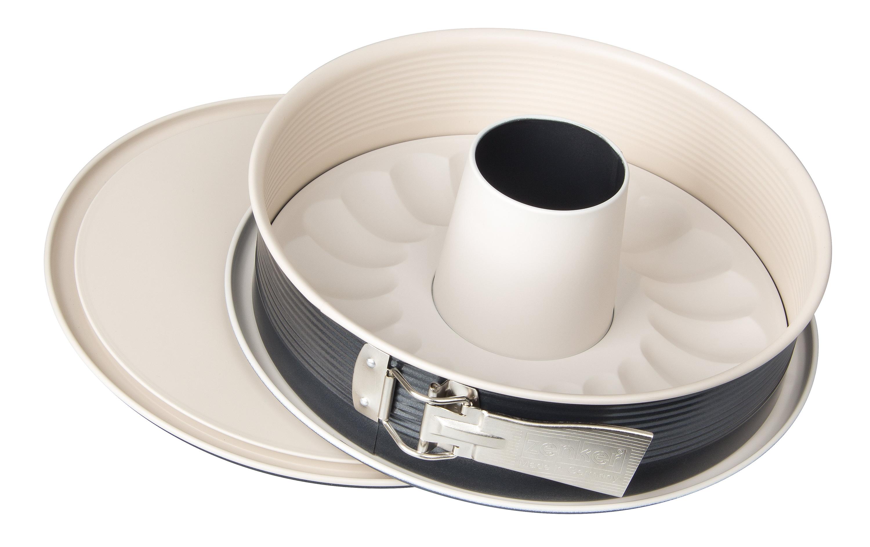 Springform Ø 26 cm, Schwarz/CremeSpringform mit Flach- und Rohrboden