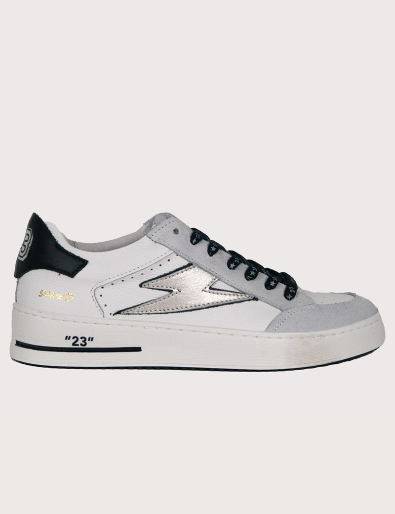 SEMERDJIAN BASKETS NOUBAR BASSES CUIR BLANC ARGENT 10489